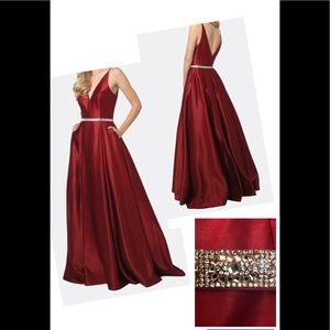 Juliet _New Burgundy A-line Gown_Medium_ Prom_Special Occasion